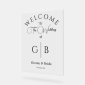 Modern Clear Acrylic Wedding Welcome Sign Design Acryl Bord (Hoek)