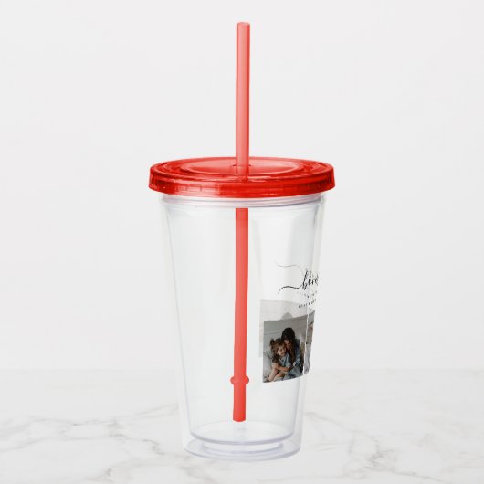 Modern Clear Fotocollage Stepmom Moederdag Acryl Drinkbeker (Rechts)
