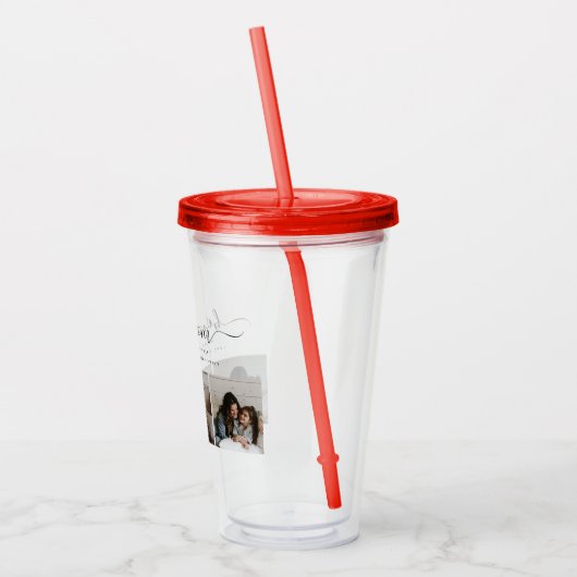 Modern Clear Fotocollage Stepmom Moederdag Acryl Drinkbeker (Links)