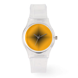 Modern Clear met zwarte en Oranje wijzerplaat Horloge