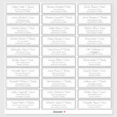 Modern Clear Wedding Guest Names Address Sticker (Vel)