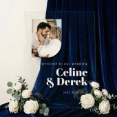 Modern Clear Wedding Photo Welcome Acrylic Sign Acryl Bord