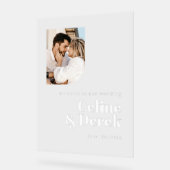 Modern Clear Wedding Photo Welcome Acrylic Sign Acryl Bord (Hoek)