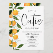 Modern Clementine Little Cutie Baby shower Kaart (Voorkant / Achterkant)