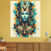 Modern Cleopatra – Abstract Liquid Colors Art  Canvas Afdruk (Insitu (Woonkamer))