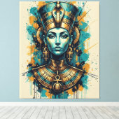 Modern Cleopatra – Abstract Liquid Colors Art  Canvas Afdruk (Insitu (Houten vloer))