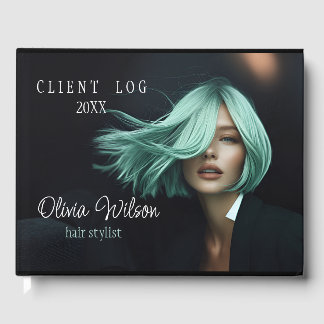Modern Client Log Book voor Hair Salons zwart Gastenboek