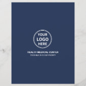 Modern Clinic Doctor Healthcare Logo Navy Blue Flyer (Achterkant)