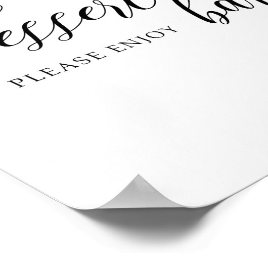 Modern Clligraphy Wedding Dessert Bar Sign Poster (Hoek)