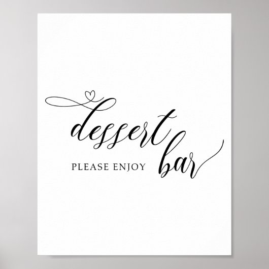 Modern Clligraphy Wedding Dessert Bar Sign Poster (Voorkant)
