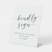 Modern Clligraphy Wedding Guest Book Reclamebord Met Voetstuk (Voorkant)