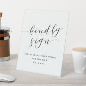 Modern Clligraphy Wedding Guest Book Reclamebord Met Voetstuk (Insitu)