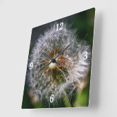 Modern Close Up Dandelion Photo Vierkante Klok (Hoek)