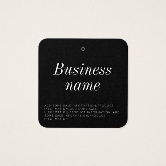 Modern Clothing Hang Label Vierkante Visitekaartjes (Voorkant)