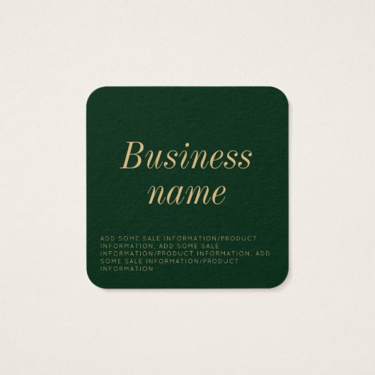 Modern Clothing Hang Label Vierkante Visitekaartjes (Achterkant)