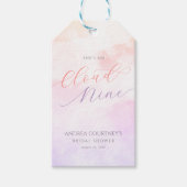 Modern Cloud Nine Dreamy Pastel Roze Vrijgezellenf Cadeaulabel (Voorkant)