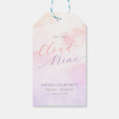 Modern Cloud Nine Dreamy Pastel Roze Vrijgezellenf Cadeaulabel (Achterkant)