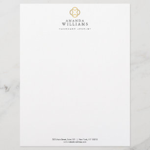 Modern Clover Gold Logo Luxury Boutique Custom Briefhoofd