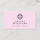 Modern Clover Logo Luxury Boutique Pink Visitekaartje (Voorkant)