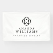 Modern Clover Logo Luxury Boutique Spandoek (Horizontaal)