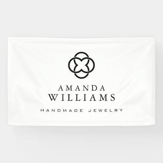 Modern Clover Logo Luxury Boutique Spandoek (Horizontaal)