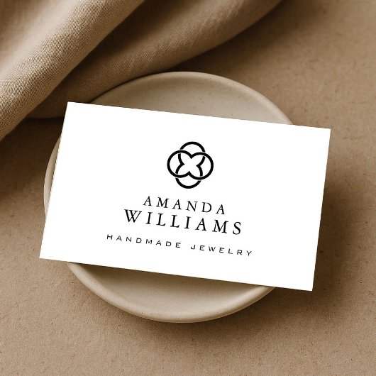 Modern Clover Logo Luxury Boutique Visitekaartje