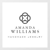 Modern Clover Logo Luxury Boutique White Raamsticker (Vel)