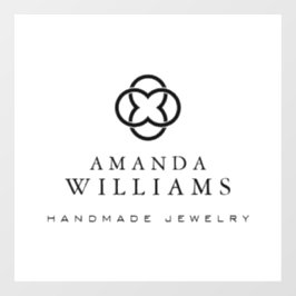 Modern Clover Logo Luxury Boutique White Raamsticker