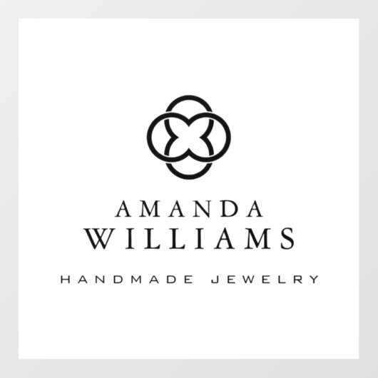 Modern Clover Logo Luxury Boutique White Raamsticker (Vel)