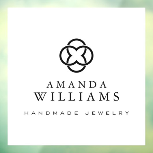 Modern Clover Logo Luxury Boutique White Raamsticker (Vel 3)