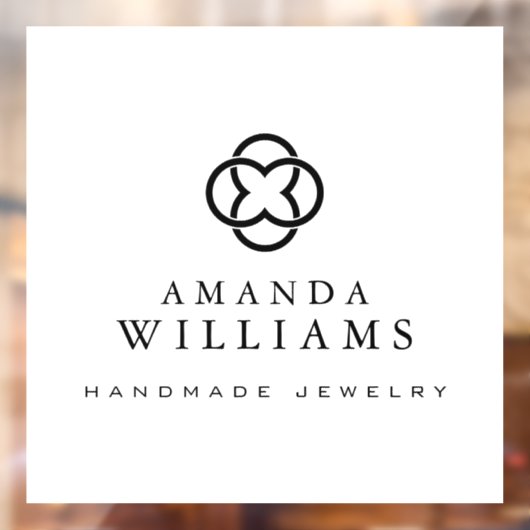 Modern Clover Logo Luxury Boutique White Raamsticker (Vel 2)