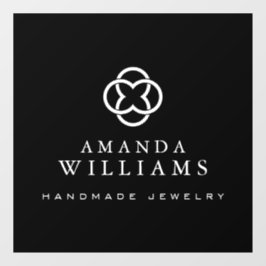 Modern Clover Logo Luxury Boutique Zwart Raamsticker