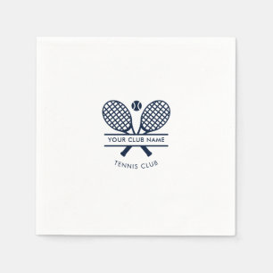 Modern Club Name Tennis Icons Navy Blue Logo Paper Servet