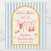 Modern Coastal Bachelorette Party Wine Labels Wijn Etiket (Enkel label)