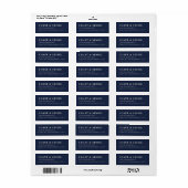 Modern Coastal Blue Return Address Labels (Full Sheet)