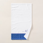 Modern Coastal Blue Seashell Monogram Bad Handdoek (Handdoek)