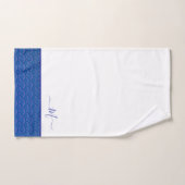 Modern Coastal Blue Seashell Monogram Bad Handdoek (Handdoek)