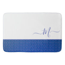 Modern Coastal Blue Seashell Monogram
