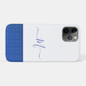 Modern Coastal Blue Seashell Monogram Case-Mate iPhone Case (Achterkant (horizontaal))