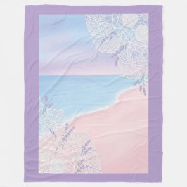 Modern Coastal Chic: Pink Sand & Lavender Dream Fleece Deken