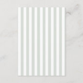 Modern Coastal Sage Green Stripes Wedding Details Informatiekaartje (Achterkant)