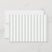 Modern Coastal Sage Green Stripes Wedding RSVP Kaartje (Achterkant)