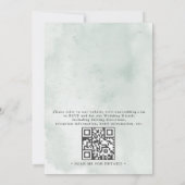 Modern Coastal Seashell Aqua QR Code Wedding Kaart (Achterkant)