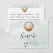 Modern Coastal Seashell Aqua Vrijgezellenfeest Bedankkaart (Voorkant / Achterkant)