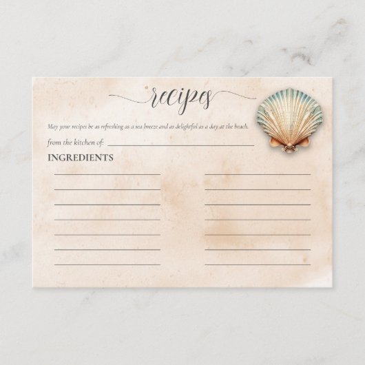 Modern Coastal Seashell Sand Vrijgezellenfeest Rec Informatiekaartje (Voorkant)