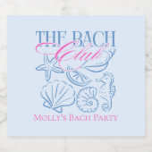Modern Coastal Seashell Theme vrijgezellenfeest Likeurfles Etiket (Enkel label)