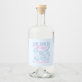 Modern Coastal Seashell Theme vrijgezellenfeest Likeurfles Etiket (Voorkant)