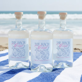 Modern Coastal Seashell Theme vrijgezellenfeest Likeurfles Etiket