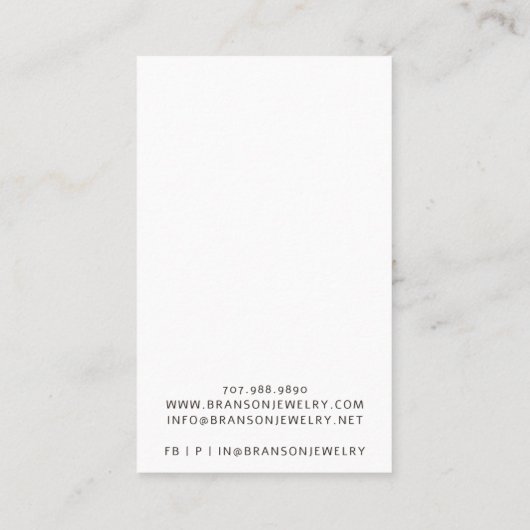 Modern Coca Brown Ketting Display Kaart Visitekaartje (Achterkant)