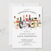 Modern Cocktail Birthday Party Invitation Kaart (Voorkant)